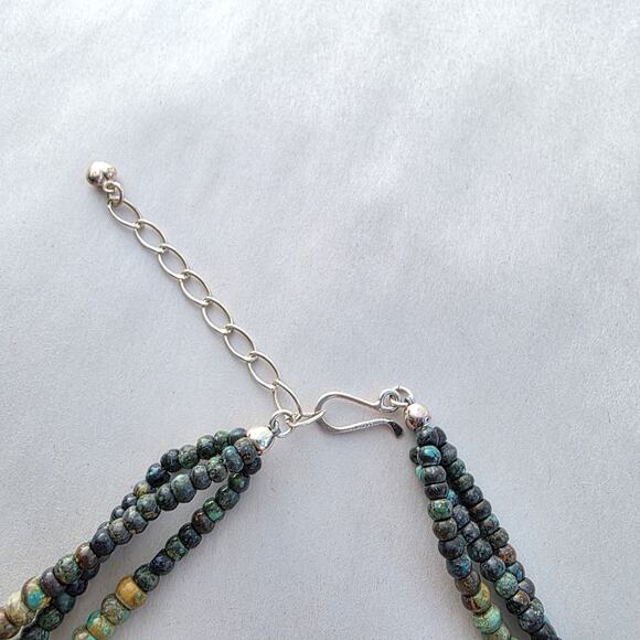 Jay King Multi Strand Necklace 18" African Turquoise New Blue Tan Western - Picture 9 of 11